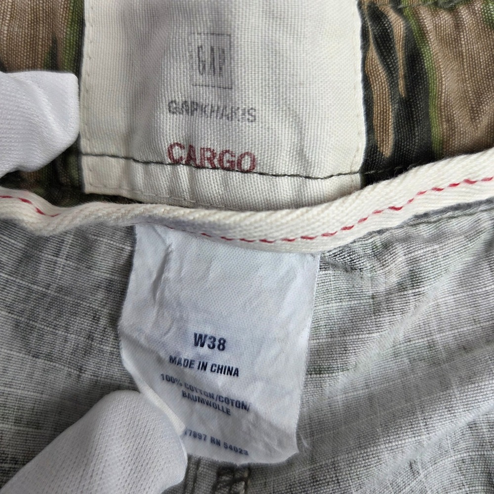 Vtg 2003 GAP Cargo Shorts Men 38 Green Tiger Stripe Camo Ripstop Utility Relaxed - Picture 7 of 12